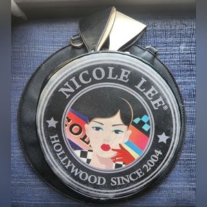 Iconic Nicole Lee high Fashion round hat backpack purse, no straps, woman color
